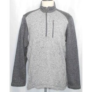 Woolrich Gray 1/4 Zip Polyester Fleece‎ L/S Pullover Sweater Mens Size 2XL